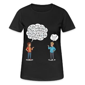 Zeichensprache: Missverständnisse inklusive ! - Frauen T-Shirt atmungsaktiv - Schwarz - Vorne - AI Model Female 172 light (172cm)
