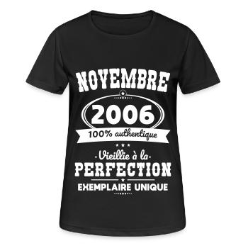 18th birthday - November 2006 Perfection - Women's Breathable T-Shirt - black - Front - AI Model Female 172 light (172cm)