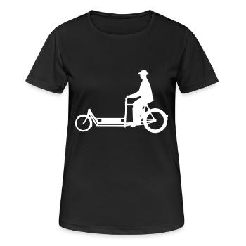 Long John Bicycle - Frauen T-Shirt atmungsaktiv - Schwarz - Vorne - AI Model Female 172 light (172cm)