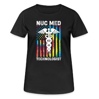 Radiologie Nuklear Atom Nuklearmedizin - Frauen T-Shirt atmungsaktiv - Schwarz - Vorne - AI Model Female 172 light (172cm)