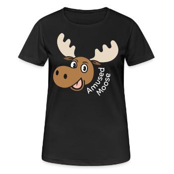Amused Moose - Women's Breathable T-Shirt - black - Front - AI Model Female 172 light (172cm)