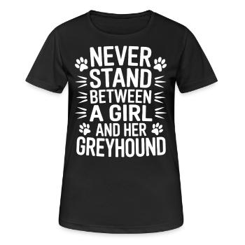 Greyhound Saying, Greyhound Joke, Greyhound Gift - Women's Breathable T-Shirt - black - Front - AI Model Female 172 light (172cm)