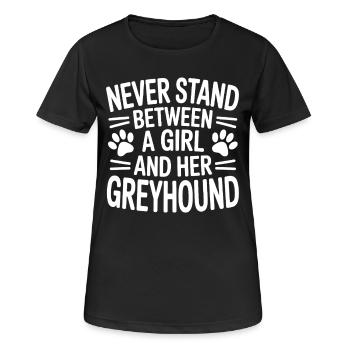 Greyhound Saying, Greyhound Joke, Greyhound Gift - Women's Breathable T-Shirt - black - Front - AI Model Female 172 light (172cm)