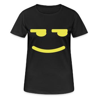 Satisfied Smiley - Women's Breathable T-Shirt - black - Front - AI Model Female 172 light (172cm)