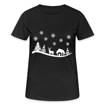Winter, Weihnachten - Frauen T-Shirt atmungsaktiv - Schwarz - Vorne - AI Model Female 172 light (172cm)
