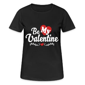 Be My Valentine Valentinstag Geschenk - Frauen T-Shirt atmungsaktiv - Schwarz - Vorne - AI Model Female 172 light (172cm)