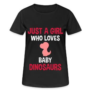Juste une fille qui aime les bébés dinosaures - T-shirt respirant Femme - noir - Devant - AI Model Female 172 light (172cm)