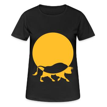 taureau animal marché boursier logo - T-shirt respirant Femme - noir - Devant - AI Model Female 172 light (172cm)