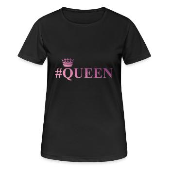 Königin Queen Pink - Frauen T-Shirt atmungsaktiv - Schwarz - Vorne - AI Model Female 172 light (172cm)