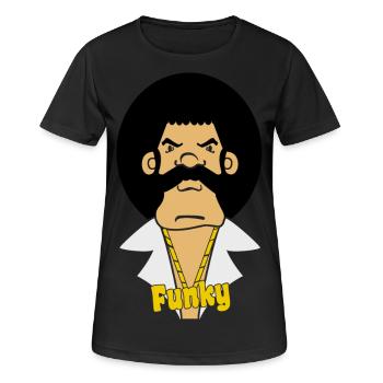 funky - T-shirt respirant Femme - noir - Devant - AI Model Female 172 light (172cm)