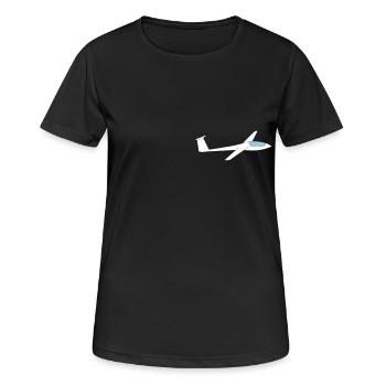 Ls3a Segelflugzeug gleiten Segelflugzeug Pilot - Frauen T-Shirt atmungsaktiv - Schwarz - Vorne - AI Model Female 172 light (172cm)