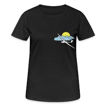 glisse tshirt glider logo glisse - T-shirt respirant Femme - noir - Devant - AI Model Female 172 light (172cm)