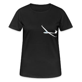 ls8neo gleiten Pilot Segelflugzeug Segelflieger - Frauen T-Shirt atmungsaktiv - Schwarz - Vorne - AI Model Female 172 light (172cm)