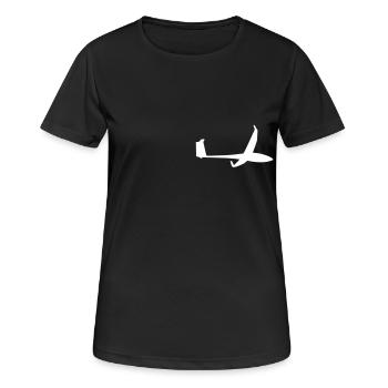 Segelflugzeug Luftsport Aeroclub Großbestellung - Frauen T-Shirt atmungsaktiv - Schwarz - Vorne - AI Model Female 172 light (172cm)