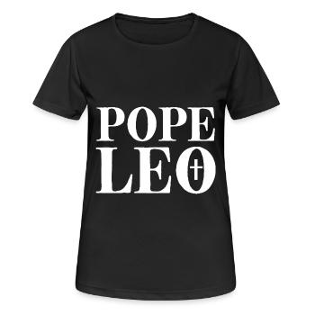 POPE Leo - Frauen T-Shirt atmungsaktiv - Schwarz - Vorne - AI Model Female 172 light (172cm)