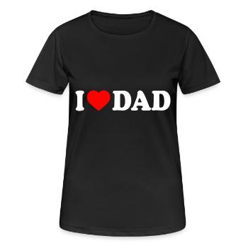 I love dad - Frauen T-Shirt atmungsaktiv - Schwarz - Vorne - AI Model Female 172 light (172cm)