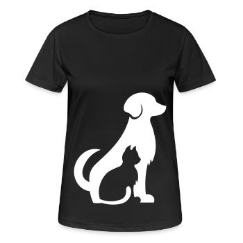 Animal lover cat dog - gift for animal lover - Women's Breathable T-Shirt - black - Front - AI Model Female 172 light (172cm)