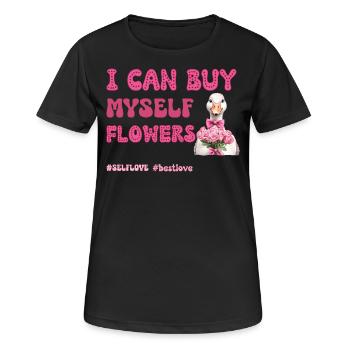 Valentinstag Selbstliebe Ente - Frauen T-Shirt atmungsaktiv - Schwarz - Vorne - AI Model Female 172 light (172cm)