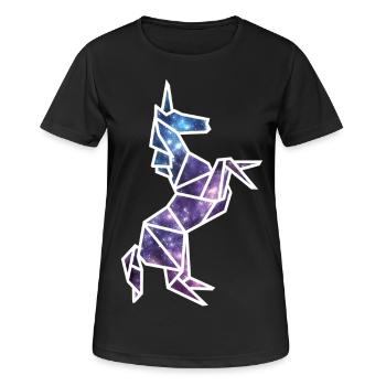 Galaxy Einhorn - Frauen T-Shirt atmungsaktiv - Schwarz - Vorne - AI Model Female 172 light (172cm)