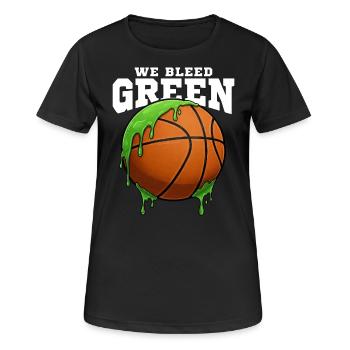 WE BLEED GREEN - BASKETBALL - Frauen T-Shirt atmungsaktiv - Schwarz - Vorne - AI Model Female 172 light (172cm)