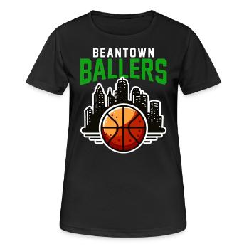 BEANTOWN BALLERS - BASKETBALL - Frauen T-Shirt atmungsaktiv - Schwarz - Vorne - AI Model Female 172 light (172cm)
