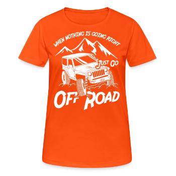 Off Road Driver Jeeps - Frauen T-Shirt atmungsaktiv - Neonorange - Vorne - AI Model Female 172 dark (172cm)