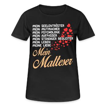 Malteser - Mein - Frauen T-Shirt atmungsaktiv - Schwarz - Vorne - AI Model Female 172 light (172cm)