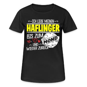 HAFLINGER - Mond - Frauen T-Shirt atmungsaktiv - Schwarz - Vorne - AI Model Female 172 light (172cm)