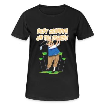 Golf - Best Grandpa on the course - Women's Breathable T-Shirt - black - Front - AI Model Female 172 light (172cm)