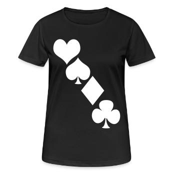 Kartendeck - Frauen T-Shirt atmungsaktiv - Schwarz - Vorne - AI Model Female 172 light (172cm)