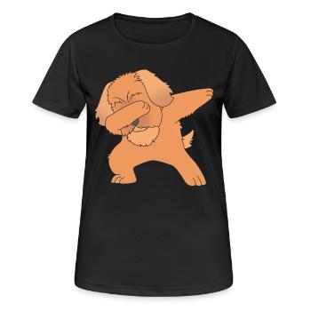 Pekinese Hund - Frauen T-Shirt atmungsaktiv - Schwarz - Vorne - AI Model Female 172 light (172cm)