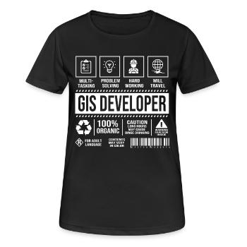GIS Kartografie Kartograf Geografie Geography - Frauen T-Shirt atmungsaktiv - Schwarz - Vorne - AI Model Female 172 light (172cm)