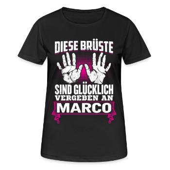 MARCO - Brüste - Frauen T-Shirt atmungsaktiv - Schwarz - Vorne - AI Model Female 172 light (172cm)
