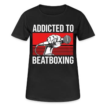 Beatbox - Frauen T-Shirt atmungsaktiv - Schwarz - Vorne - AI Model Female 172 light (172cm)