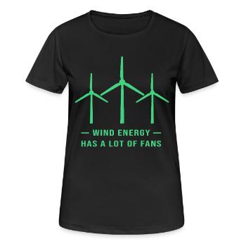 Windrad Windenergie Windkraft - Frauen T-Shirt atmungsaktiv - Schwarz - Vorne - AI Model Female 172 light (172cm)
