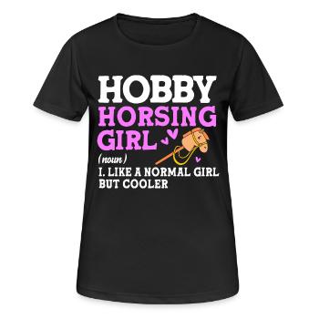 Hobby Cheval Hobby Horsing Hobbyhorsing - T-shirt respirant Femme - noir - Devant - AI Model Female 172 light (172cm)
