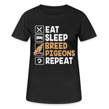 Pigeons pigeons - T-shirt respirant Femme - noir - Devant - AI Model Female 172 light (172cm)
