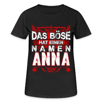 ANNA - Böse - Frauen T-Shirt atmungsaktiv - Schwarz - Vorne - AI Model Female 172 light (172cm)