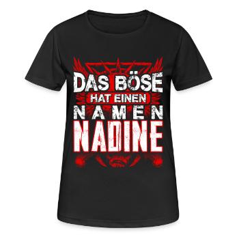 NADINE - böse - Frauen T-Shirt atmungsaktiv - Schwarz - Vorne - AI Model Female 172 light (172cm)