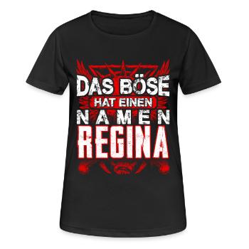 REGINA - böse - Frauen T-Shirt atmungsaktiv - Schwarz - Vorne - AI Model Female 172 light (172cm)
