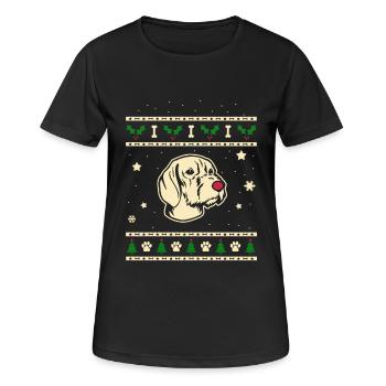 Vizsla Weihnachtsgeschenk - Frauen T-Shirt atmungsaktiv - Schwarz - Vorne - AI Model Female 172 light (172cm)