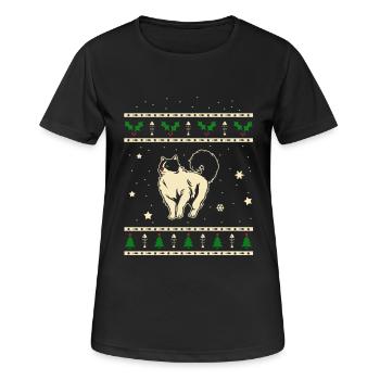 Ragdoll Weihnachtsgeschenk - Frauen T-Shirt atmungsaktiv - Schwarz - Vorne - AI Model Female 172 light (172cm)