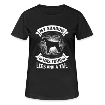 MY SHADOW Schnauzer Riesenschnauzer - Frauen T-Shirt atmungsaktiv - Schwarz - Vorne - AI Model Female 172 light (172cm)