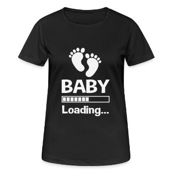 Baby loading - Frauen T-Shirt atmungsaktiv - Schwarz - Vorne - AI Model Female 172 light (172cm)
