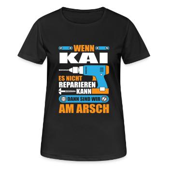 KAI Name Geschenk Reparatur reparieren - Frauen T-Shirt atmungsaktiv - Schwarz - Vorne - AI Model Female 172 light (172cm)