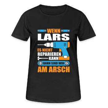 LARS Name Geschenk Reparatur reparieren - Frauen T-Shirt atmungsaktiv - Schwarz - Vorne - AI Model Female 172 light (172cm)