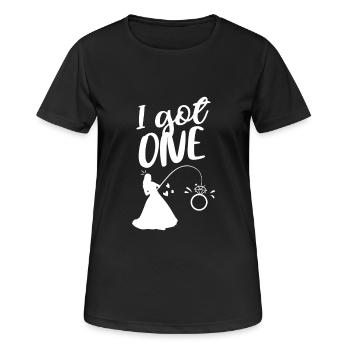 Équipe mariée sexy JGA chemise poule nuit - T-shirt respirant Femme - noir - Devant - AI Model Female 172 light (172cm)