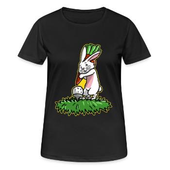 Ich liebe Golf Golfer Osterhase Geschenk Ostern - Frauen T-Shirt atmungsaktiv - Schwarz - Vorne - AI Model Female 172 light (172cm)
