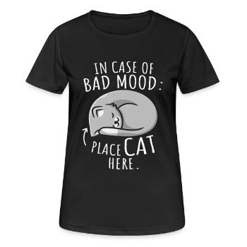 Katzen Bei Schlechter Laune Hier Katze Platzieren - Frauen T-Shirt atmungsaktiv - Schwarz - Vorne - AI Model Female 172 light (172cm)
