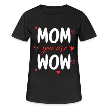 Maman tu es Wow Maman Tu es Wow Maman Fête des Mères - T-shirt respirant Femme - noir - Devant - AI Model Female 172 light (172cm)